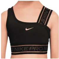 Nike - Kid's Pro Swoosh Dri-Fit Asymmetrical Sports Bra - Sportbeha S, zwart