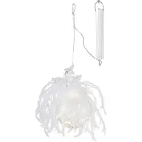 J-Line Kerstballen engel+led+pluim glas klaar large
