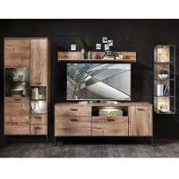 Wohn-Concept Manhattan TV/woonkameroplossing Materiaal hout/metaal Haveleiche cognac/grafiet