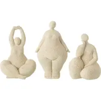 J-Line Vrouw modern resine beige large assortiment van 3