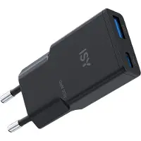 ISY Oplader 30w Ultra Fin Gan Usb-a/usb-c Zwart (iwc-4130)