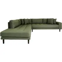 Ebuy24 Lido bank hoekbank links gericht 4 kussens groen.