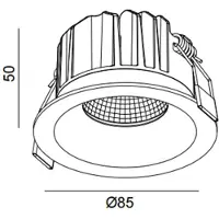 The Light Group SLC LED downlight OnePro Soft, wit, 4.000 K, aluminium dimbaar, wit / opaal, Woon-/ Eetkamer, Aluminium