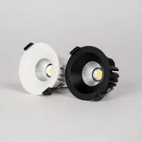 The Light Group SLC LED downlight OnePro Soft, zwart, 3.000 K, aluminium dimbaar, zwart, Woon-/ Eetkamer, Aluminium
