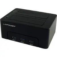 LC-Power LC-DOCK-U3-HUB basisstation voor opslagstations USB 3.2 Gen 1 (3.1 Gen 1) Type-B Zwart