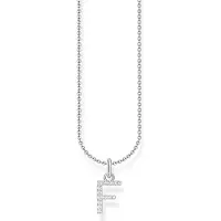 Thomas Sabo Halsketting, Ketting met letterhanger F zilver, (925 zilver, 38 - 45 cm)