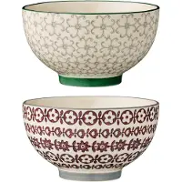Bloomingville Karine schaal Ø13.5 cm cm, 2-delig groen-rood