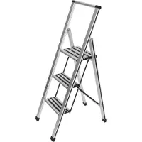 Wenko Huishoudtrap 3-treeds 44 X 119 Cm Aluminium Zilver