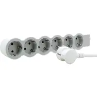 Legrand 694565, 3 meter, voor binnen gebruik, hoekig, grijs, wit, 6 AC-uitgangen, 701 gram