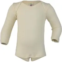 Engel Romper - l/s - Wol/Zijde - Naturel - - 74/80 - Rompers Lange Mouw