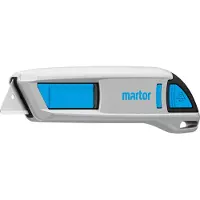 MARTOR Snijmes Secunorm 500, automatisch terugtrekken van het mes, ergonomische handgreep, stalen mes, snijdiepte 17 mm, L 143 x B 16 x H 36 mm