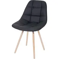 MCW Eetkamerstoel -A60 II, keukenstoel, retro jaren 50 design ~ kunstleder zwart