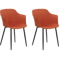 Beliani ELIM - Eetkamerstoel set van 2 - Oranje - Polyester