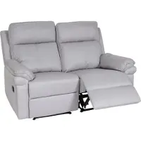 Mendler 2-zits bioscoopfauteuil -L94, relax TV-fauteuil met armleuning, relaxfunctie Nosag-vering stof/textiel ~ lichtgrijs