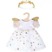 Heless Babypoppenkleding Engelenjurk 28-35 Wit/goud 2-delig