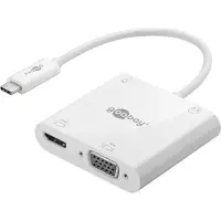 Goobay USB-C multiportadapter 100W, HDMI+VGA+PD, wit (1 stuks, verpakt in een zachte verpakking)