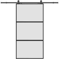 vidaXL Schuifdeur met beslag, zwart, 102,5x205 cm, veiligheidsglas