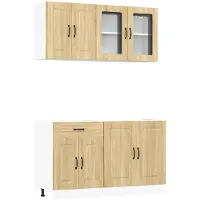 vidaXL 4-delige Keukenkastenset Kalmar bewerkt hout sonoma eikenkleur