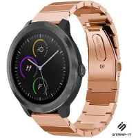 Strap-it Luxe metalen bandje - geschikt voor Garmin Vivoactive 4 45mm / Garmin Venu 2 - rosé goud