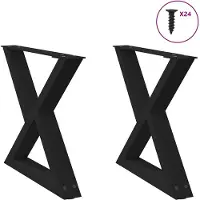 vidaXL Salontafelpoten 2 st 60x(42-43,3) cm staal zwart