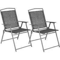 Saska Garden Inklapbare tuinstoelen - set van 2 - staal - 55x68x91 cm