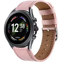 Strap-it Echt Leren Smartwatch Bandje – Geschikt voor Fossil Gen 6 44mm / Gen 5e 44mm / Gen 5 – Roze