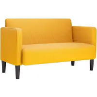 vidaXL Loveseat bank 109 cm corduroy stof lichtgeel
