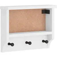 vidaXL Wandkapstok SANDNES wit 45x12x35 cm massief grenenhout