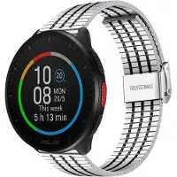 Strap-it Luxe roestvrij stalen smartwatch band - geschikt voor Polar Pacer / Ignite / Ignite 2 / Ignite 3 / Unite - zilver/zwart