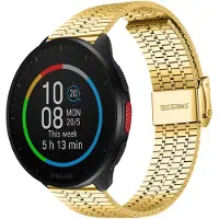 Strap-it Luxe roestvrij stalen smartwatch band - geschikt voor Polar Pacer / Ignite / Ignite 2 / Ignite 3 / Unite - goud