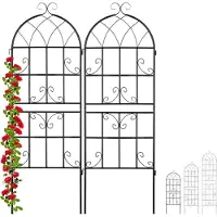 Relaxdays klimplantenrek - 2 stuks - metaal - plantensteun - plantenrek - klimplantensteun 150 cm