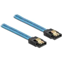 DeLOCK SATA-kabel UV-lichteffect blauw 0,5 m, Interne kabel (PC)