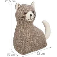 Relaxdays deurstopper stof - kat - voor de vloer - deurstop knuffel - zware deurhouder