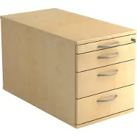 Hjh OFFICE PRO SIGNA TC30 BM - Rolcontainer Esdoorn Hout met 3 lades Metalen handgreep