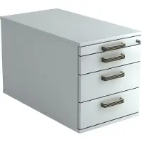 Hjh OFFICE PRO SIGNA TC30 SG - Rolcontainer Grijs Hout met 3 lades Greeplijst kunststof