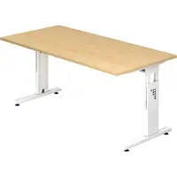 Hjh OFFICE PRO MEGA 16 W - 160 x 80 Tafelhoogte I In hoogte verstelbaar Esdoorn/Wit