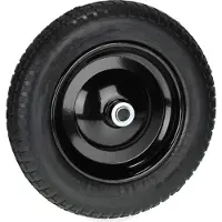 Relaxdays kruiwagenwiel - 3.00-8 - rubberen band - stalen velg - anti-lek - 80 kg - zonder lucht - zwart