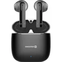 Swissten ALUPODS PRO TWS Bluetooth stereo-uitgang met microfoon (Draadloze), Koptelefoon, Zwart