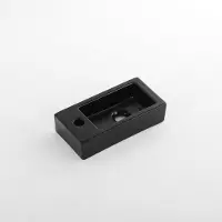 Qeramiq Dely Fontein - 38x18.5x9cm - keramiek - kraangat links - Mat Zwart E-8020L-MBL