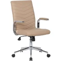 Sedero Design Bureaustoel Izola - Cognac- PU leder - 360° draaibaar - kantelbaar