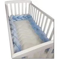 Viking Choice Bedbumper bedomrander - 280 cm lang - Gevlochten - Blauw
