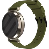 Strap-it Luxe siliconen smartwatch bandje 14mm - Olijfgroen flexibel horlogebandje geschikt voor de Garmin Lily 2 (niet de eerste versie)