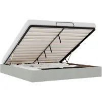 vidaXL Ottoman bedframe zonder matras 180x200 cm fluweel lichtgrijs