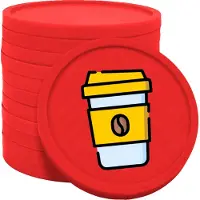 Combicraft Koffie-To-Go consumptiemunten rood - Ø29mm enkelzijdig bedrukt - 100 stuks