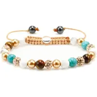 Karma Armband Spiral Ibiza Gold Rose Crystal