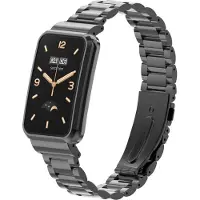 Strap-it Stalen Smartwatch bandje - Geschikt voor Xiaomi Smart Band 7 Pro stalen bandje - zwart - Horlogeband / Polsband / Armband
