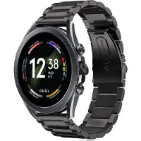 Strap-it Titanium smartwatch bandje - geschikt voor Fossil Gen 6 44mm / Gen 5e 44mm / Gen 5 - zwart