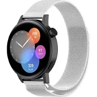 Strap-it Luxe Milanese bandje - geschikt voor Huawei Watch GT 2 42mm / GT 3 42mm / GT 3 Pro 43mm - zilver