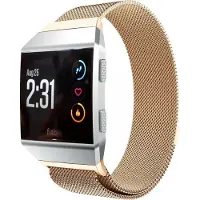Strap-it Milanees Smartwatch bandje - Geschikt voor Fitbit Ionic Milanese band - rosé goud - Horlogeband / Polsband / Armband - Maat: Maat S