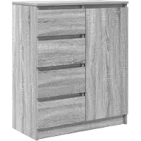 vidaXL Dressoir met lades 71x35x84 cm spaanplaat grijs Sonoma